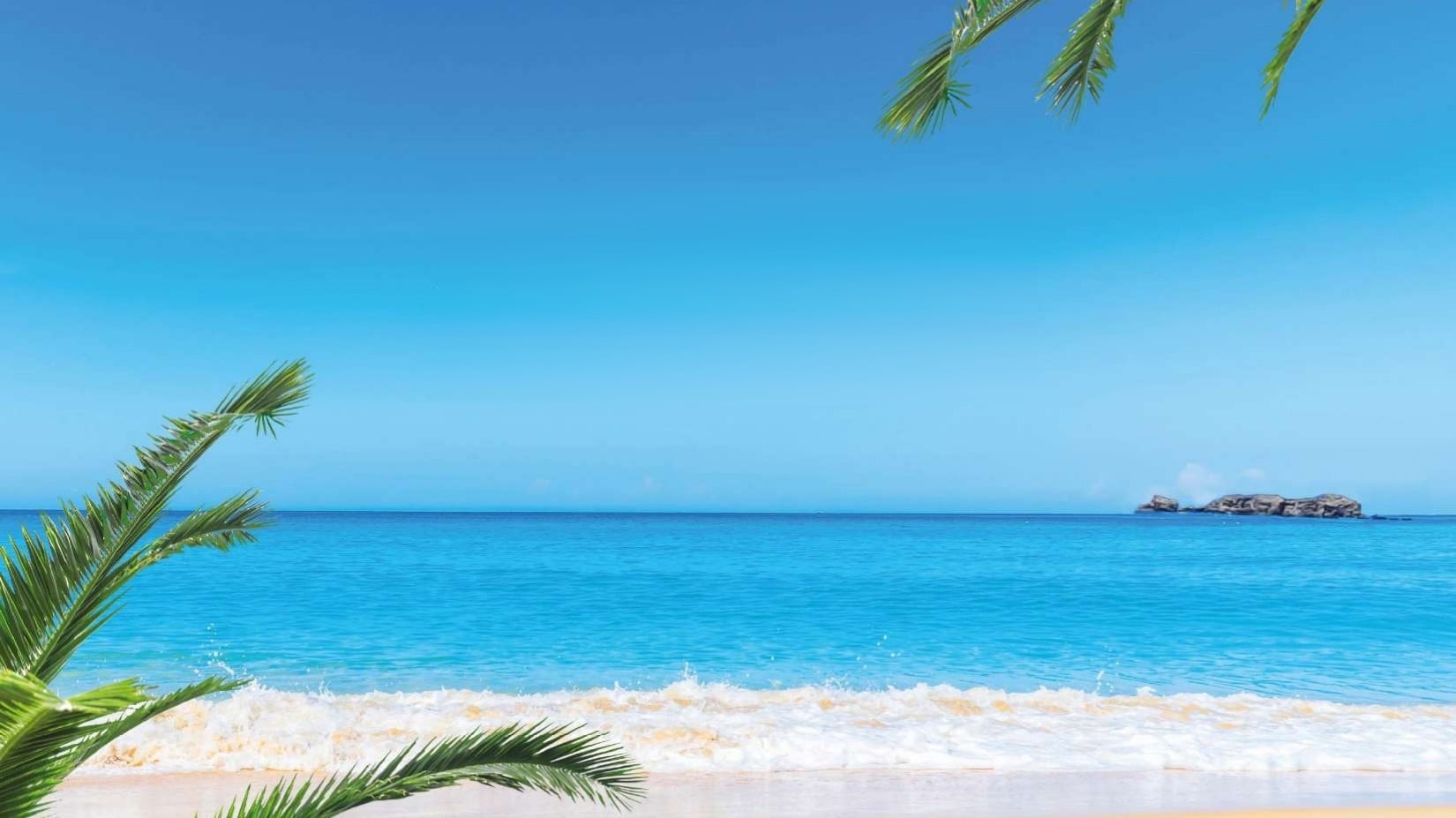 Playa de la Isla de Margarita con palmeras, arena blanca y mar turquesa